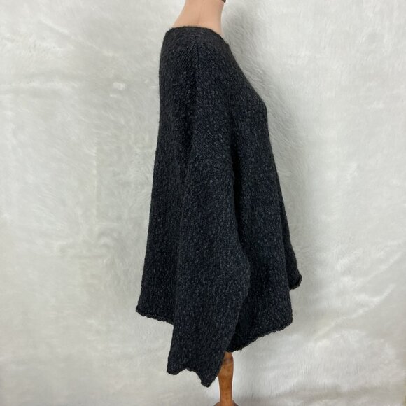 Black Palms Textured Alpaca Superfine Blend Oversize Bubble Sweater Anthracite M - Picture 5 of 8